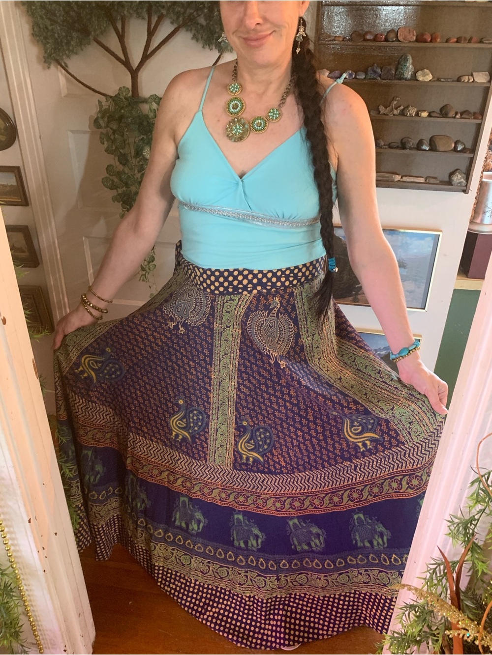Womens Wrap Around Skirt. Blue. Size Small to Medium.